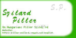 szilard piller business card